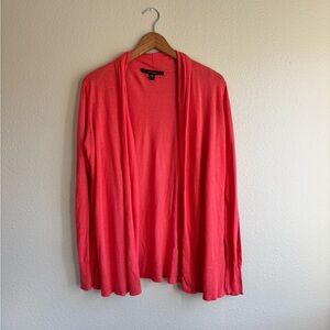 Coral Open Front Cardigan Sweater